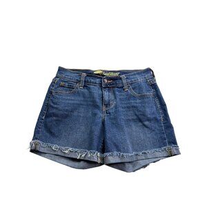 Old Navy Sweetheart Denim Shorts Petite 0 Cuffed Distressed Medium Wash Blue